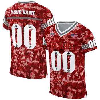 personalized ohio state buckeyes camouflage abstract scarlet jersey best selling