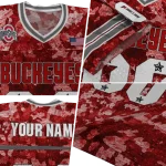 personalized ohio state buckeyes camouflage abstract scarlet jersey best selling
