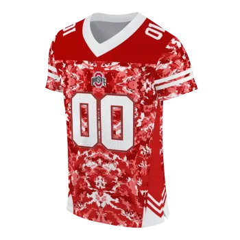 personalized ohio state buckeyes mirrored pattern scarlet jersey fashion forward