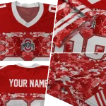 personalized ohio state buckeyes mirrored pattern scarlet jersey best selling