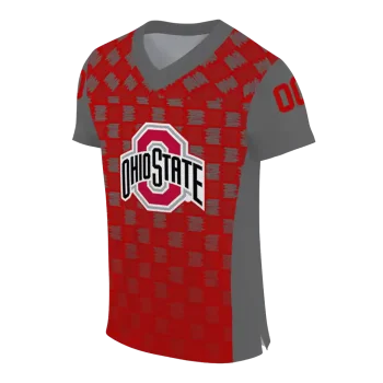 personalized ohio state buckeyes stacked rectangle scarlet jersey fashion forward