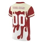 personalized oklahoma sooners dripping flames crimson white jersey best selling