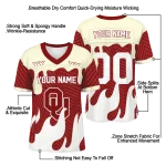 personalized oklahoma sooners dripping flames crimson white jersey best selling