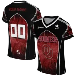 personalized oklahoma sooners halftone slant crimson black jersey best selling