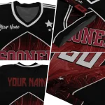 personalized oklahoma sooners halftone slant crimson black jersey best selling