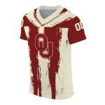 personalized oklahoma sooners striped texture crimson jersey best selling