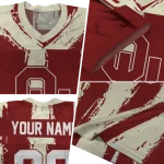 personalized oklahoma sooners striped texture crimson jersey best selling