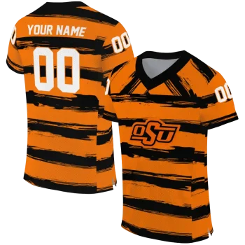 personalized oklahoma state cowboys art stripe orange jersey best selling