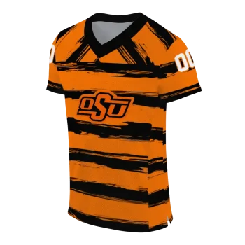 personalized oklahoma state cowboys art stripe orange jersey fashion forward