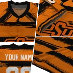 personalized oklahoma state cowboys art stripe orange jersey best selling