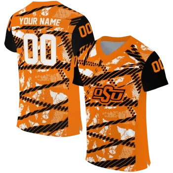 personalized oklahoma state cowboys camo shatter orange jersey best selling