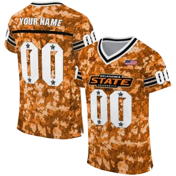 personalized oklahoma state cowboys camouflage abstract orange jersey best selling