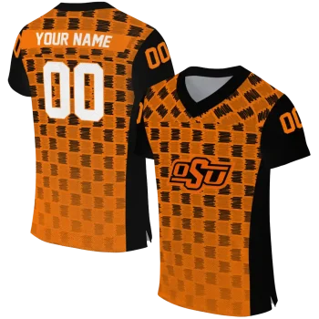 personalized oklahoma state cowboys stacked rectangle orange jersey best selling