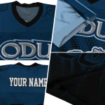 personalized old dominion monarchs halftone flow blue black jersey best selling