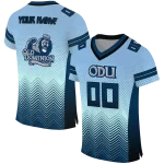 personalized old dominion monarchs halftone sweep light blue black jersey best selling