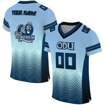 personalized old dominion monarchs halftone sweep light blue black jersey best selling