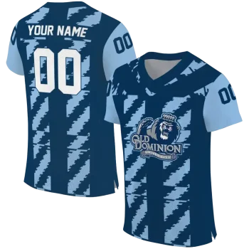personalized old dominion monarchs stripe block blue jersey best selling
