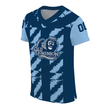 personalized old dominion monarchs stripe block blue jersey fashion forward