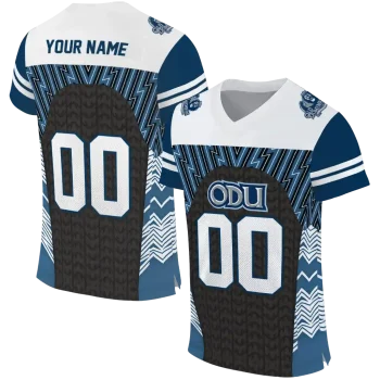 personalized old dominion monarchs tire arrows blue black white jersey best selling