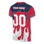 personalized ole miss rebels dripping flames red white jersey best selling