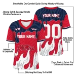 personalized ole miss rebels dripping flames red white jersey best selling