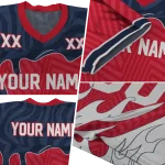 personalized ole miss rebels dripping flames red white jersey best selling