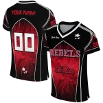 personalized ole miss rebels halftone slant red black jersey best selling