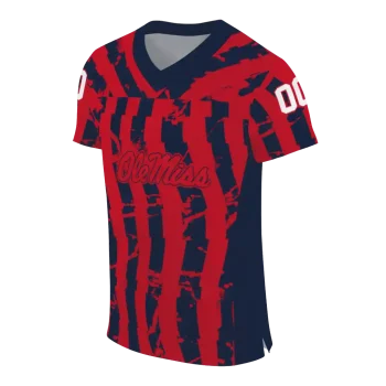 personalized ole miss rebels stripe splatter red jersey fashion forward
