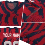 personalized ole miss rebels stripe splatter red jersey best selling