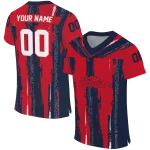 personalized ole miss rebels striped texture red jersey best selling