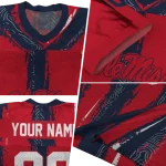 personalized ole miss rebels striped texture red jersey best selling