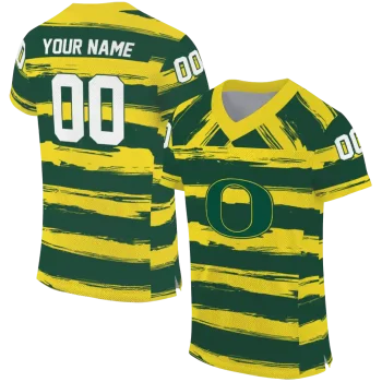 personalized oregon ducks art stripe green jersey best selling