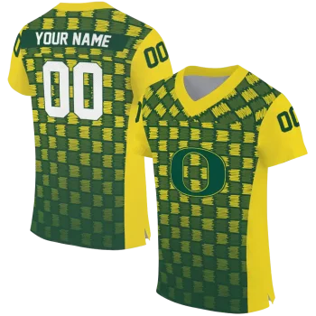 personalized oregon ducks stacked rectangle green jersey best selling
