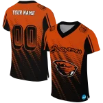 personalized oregon state beavers halftone flow orange black jersey best selling