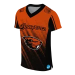 personalized oregon state beavers halftone flow orange black jersey best selling