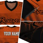 personalized oregon state beavers halftone flow orange black jersey best selling