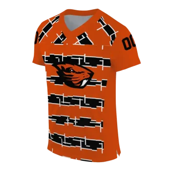 personalized oregon state beavers layered grids orange jersey fashion forward