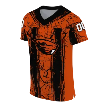 personalized oregon state beavers rugged stripes orange jersey fashion forward