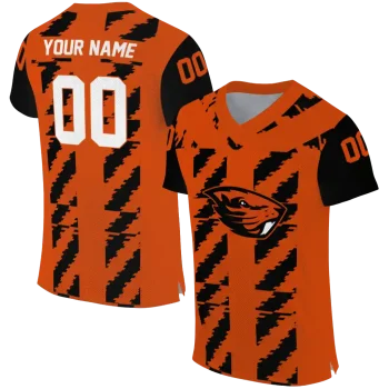 personalized oregon state beavers stripe block orange jersey best selling