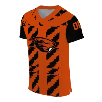 personalized oregon state beavers stripe block orange jersey fashion forward
