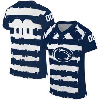 personalized penn state nittany lions layered grids blue jersey best selling