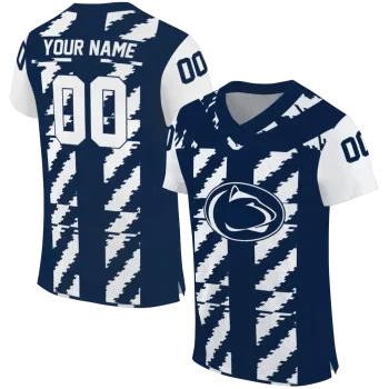 personalized penn state nittany lions stripe block blue jersey best selling