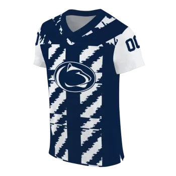 personalized penn state nittany lions stripe block blue jersey fashion forward