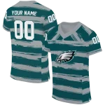 personalized philadelphia eagles art stripe green jersey best selling