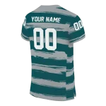 personalized philadelphia eagles art stripe green jersey best selling