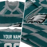 personalized philadelphia eagles art stripe green jersey best selling