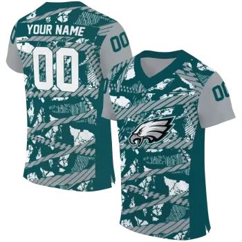 personalized philadelphia eagles camo shatter green jersey best selling