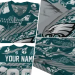personalized philadelphia eagles camo shatter green jersey best selling