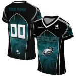 personalized philadelphia eagles halftone slant green black jersey best selling