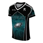 personalized philadelphia eagles halftone slant green black jersey best selling
